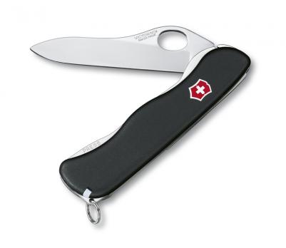 Нож Victorinox Sentinel One Hand, 111 мм, 4 функции, с фиксатором лезвия, черный*