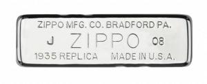 Зажигалка Zippo Replica, с покрытием Brushed Chrome, латунь/сталь, серебристая, матовая, 36x12x