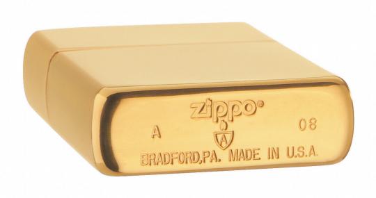 Зажигалка Zippo с покрытием Brushed Brass, латунь/сталь, золотистая, матовая, 36х12х56 мм