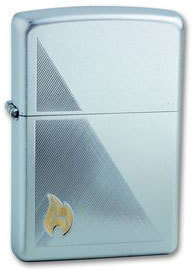 Зажигалка Zippo Flame с покрытием Satin Chrome, латунь/сталь, серебристая, матовая