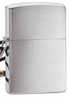 Зажигалка Zippo Lossproof с покрытием Brushed Chrome, со шнурком, латунь/сталь, серебристая, м