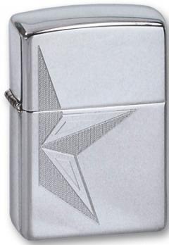 Зажигалка Zippo Half Star с покрытием High Polish Chrome, латунь/сталь, серебристая, глянцевая