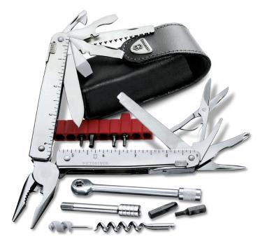 Мультитул Victorinox SwissTool X Plus Ratchet, 115 мм, 40 функций, кожаный чехол*