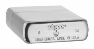 Зажигалка Zippo c покрытием High Polish Chrome, латунь/сталь, серебристая, глянцевая, 36х12x56