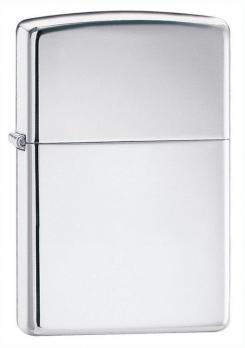 Зажигалка Zippo c покрытием High Polish Chrome, латунь/сталь, серебристая, глянцевая, 36х12x56
