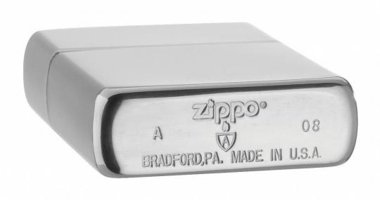 Зажигалка Zippo c покрытием High Polish Chrome, латунь/сталь, серебристая, глянцевая, 36х12x56