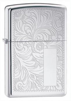 Зажигалка Zippo с покрытием High Polish Chrome, латунь/сталь, серебристая, глянцевая, 36x12x56