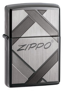 Зажигалка Zippo № 20969 с покрытием Black Ice, латунь/сталь, чёрная, глянцевая, 36x12x56 мм