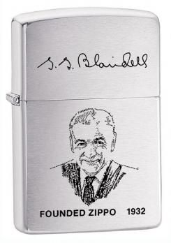 Зажигалка Zippo Founder с покрытием Brushed Chrome, латунь/сталь, серебристая, матовая, 36x12x56 мм
