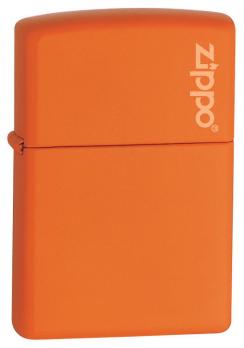 Зажигалка Zippo Orange Matte Logo, латунь/сталь, оранжевая с фирменным логотипом, матовая