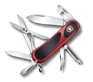 Нож Victorinox EvoGrip 16, 85 мм, 14 функций, красный с чёрным