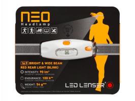 Фонарь светодиодный налобный LED Lenser NEO оранжевый, 90 лм., 3-ААА