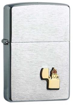 Зажигалка Zippo, латунь/сталь с покрытием Brushed Chrome, серебристая, матовая, 36x12x56 мм