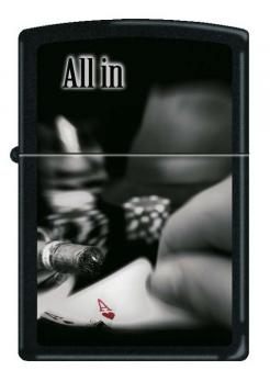 Зажигалка Zippo All In, латунь с покрытием Black Matte, чёрная, матовая, 36x12x56 мм