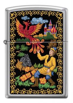 Зажигалка Zippo Жар-Птица, латунь/сталь с покрытием High Polish Chrome, серебристая, 36x12x56 мм