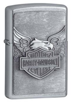 Зажигалка Zippo Harley-Davidson, латунь/сталь с покрытием Street Chrome, серебристая, 36x12x56 мм