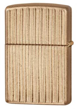 Зажигалка Zippo Armor, латунь с покрытием Tumbled Brass, золотистая, матовая, 36х12x56 мм