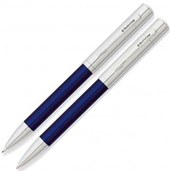 Набор FranklinCovey Greenwich - Blue and Chrome CT, шариковая ручка + карандаш, M