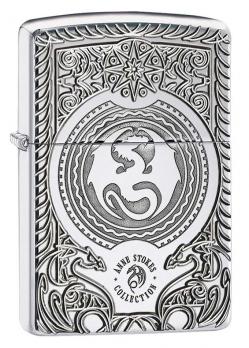 Зажигалка Zippo 167 Pocket Watch, латунь/сталь с покрытием High Polish Chrome, 36x12x56 мм