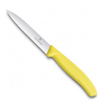 Нож Victorinox для очистки овощей, лезвие 10 см волнистое, желтый*