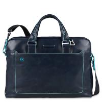 Сумка Piquadro Blue Square, синяя, 38,5x27x8,5 см