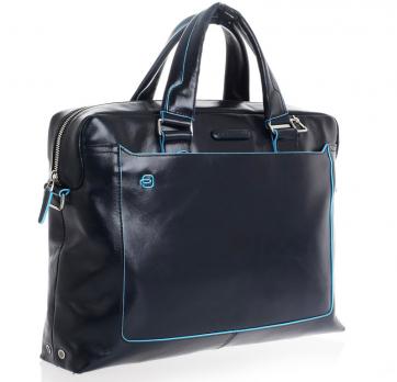 Сумка Piquadro Blue Square, синяя, 38,5x27x8,5 см