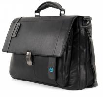 Сумка Piquadro Pulse, черная, 29х41х1,2 см