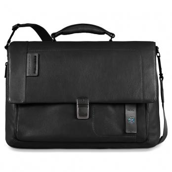 Сумка Piquadro Pulse, черная, 29х41х1,2 см