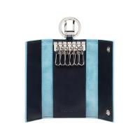 Ключница Piquadro Blue Square, синяя, 6х12х2 см