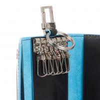 Ключница Piquadro Blue Square, синяя, 6х12х2 см