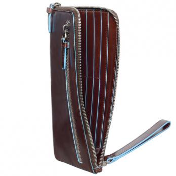 Мультипортмоне Piquadro Blue Square, цвет коричневый, 22,5х11,5х1,5 см