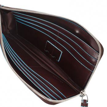 Мультипортмоне Piquadro Blue Square, цвет коричневый, 22,5х11,5х1,5 см