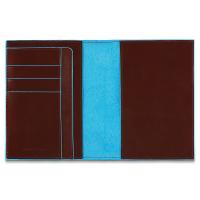 Обложка для паспорта Piquadro Blue Square, цвет коричневый, 10,5x14x1,2 см