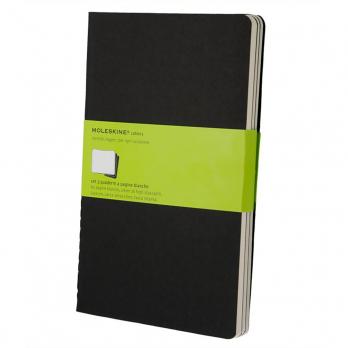 Набор 3 блокнота Moleskine Cahier Journal Large, цвет черный, без разлиновки