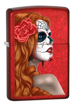 Зажигалка Zippo Classic с покрытием Candy Apple Red, латунь/сталь, красная, глянцевая, 36x12x56 мм