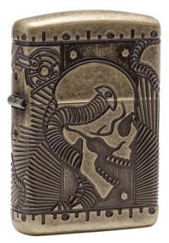 Зажигалка Zippo Armor™ с покрытием Antique Brass, латунь/сталь, золотистая, медная, матовая