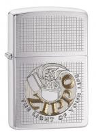 Зажигалка Zippo Classic с покрытием Brushed Chrome, латунь/сталь, серебристая, матовая, 36x12x56 мм