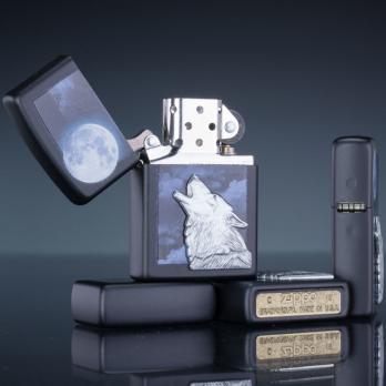 Зажигалка Zippo Classic с покрытием Black Matte, латунь/сталь, чёрная, матовая, 36x12x56 мм