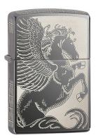Зажигалка Zippo Classic с покрытием Black Ice®, латунь/сталь, серебристая, глянцевая, 36x12x56 мм