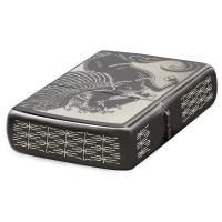 Зажигалка Zippo Classic с покрытием Black Ice®, латунь/сталь, серебристая, глянцевая, 36x12x56 мм