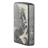 Зажигалка Zippo Classic с покрытием Black Ice®, латунь/сталь, серебристая, глянцевая, 36x12x56 мм