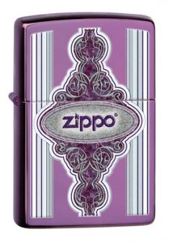 Зажигалка Zippo Classic с покрытием Abyss, латунь/сталь, сиреневая, глянцевая, 36x12x56 мм
