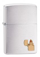 Зажигалка Zippo Classic с покрытием Brushed Chrome, латунь/сталь, серебристая, матовая, 36x12x56 мм