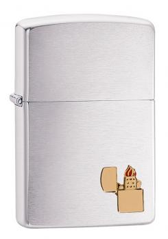 Зажигалка Zippo Classic с покрытием Brushed Chrome, латунь/сталь, серебристая, матовая, 36x12x56 мм