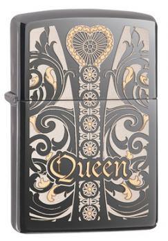 Зажигалка Zippo Classic с покрытием Black Ice, латунь/сталь, серебристая, глянцевая, 36x12x56 мм