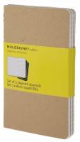 Набор 3 блокнота Moleskine Cahier Journal Large, цвет бежевый, в клетку