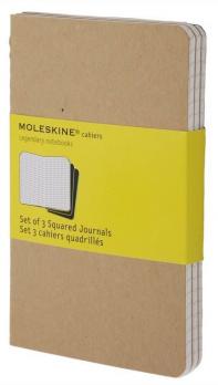 Набор 3 блокнота Moleskine Cahier Journal Large, цвет бежевый, в клетку