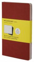 Набор 3 блокнота Moleskine Cahier Journal Pocket, цвет клюквенный, в клетку