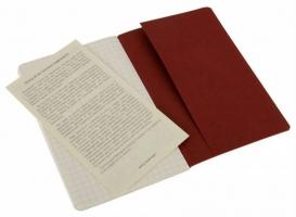 Набор 3 блокнота Moleskine Cahier Journal Pocket, цвет клюквенный, в клетку