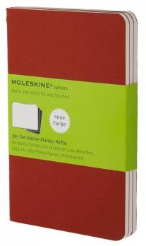 Набор 3 блокнота Moleskine Cahier Journal Large, цвет клюквенный, без разлиновки